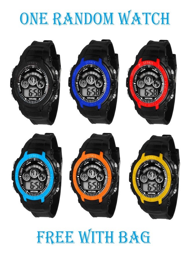 RBM New Combo Of Digital LED Watch And Trendy Colorful Pattern Printed Kids School Backpack Waterpoof Polyester Bag For Boys & Girls (NUR/LKG/UKG/1st/2nd Class)(RBMBAG06+WCH42) - Image 5